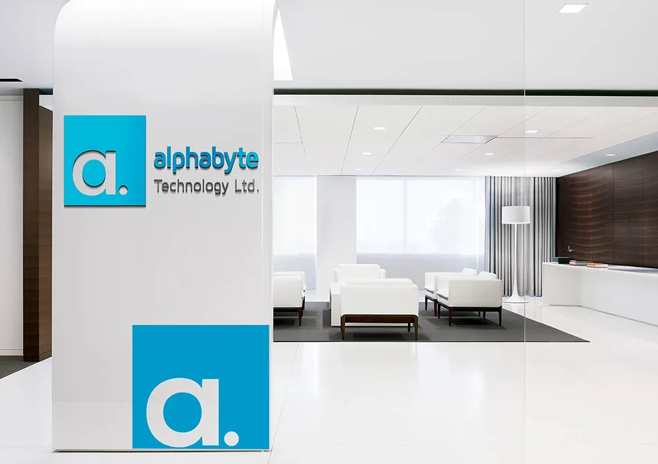 Alphabyte Technology Ltd. branded reception area