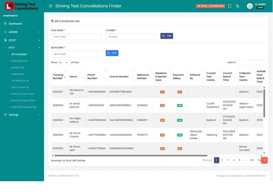 Driving Test Cancellation Finder